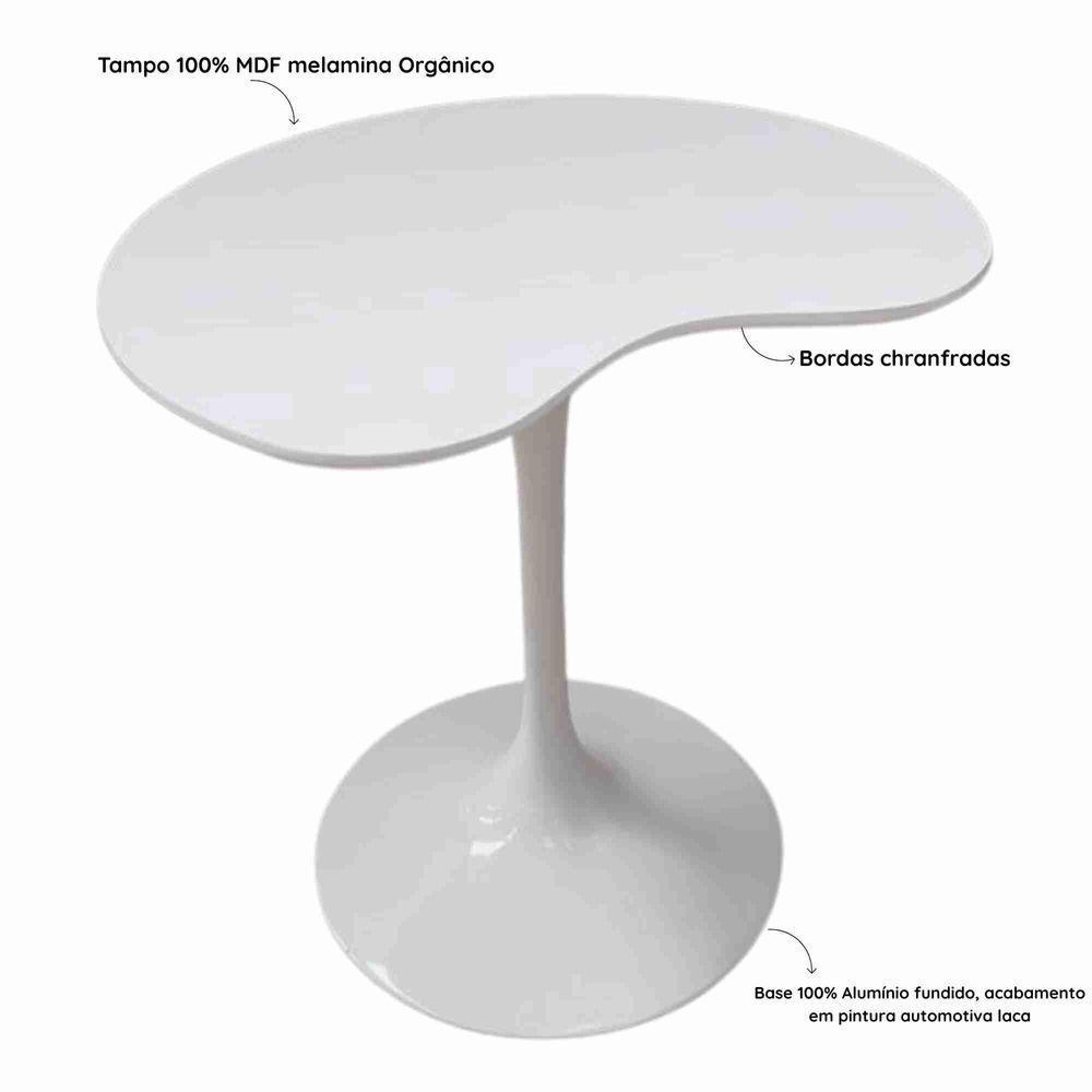 Mesa De Jantar Tulipa Saarinen Organica Malu 90cm Laca Branca - 3