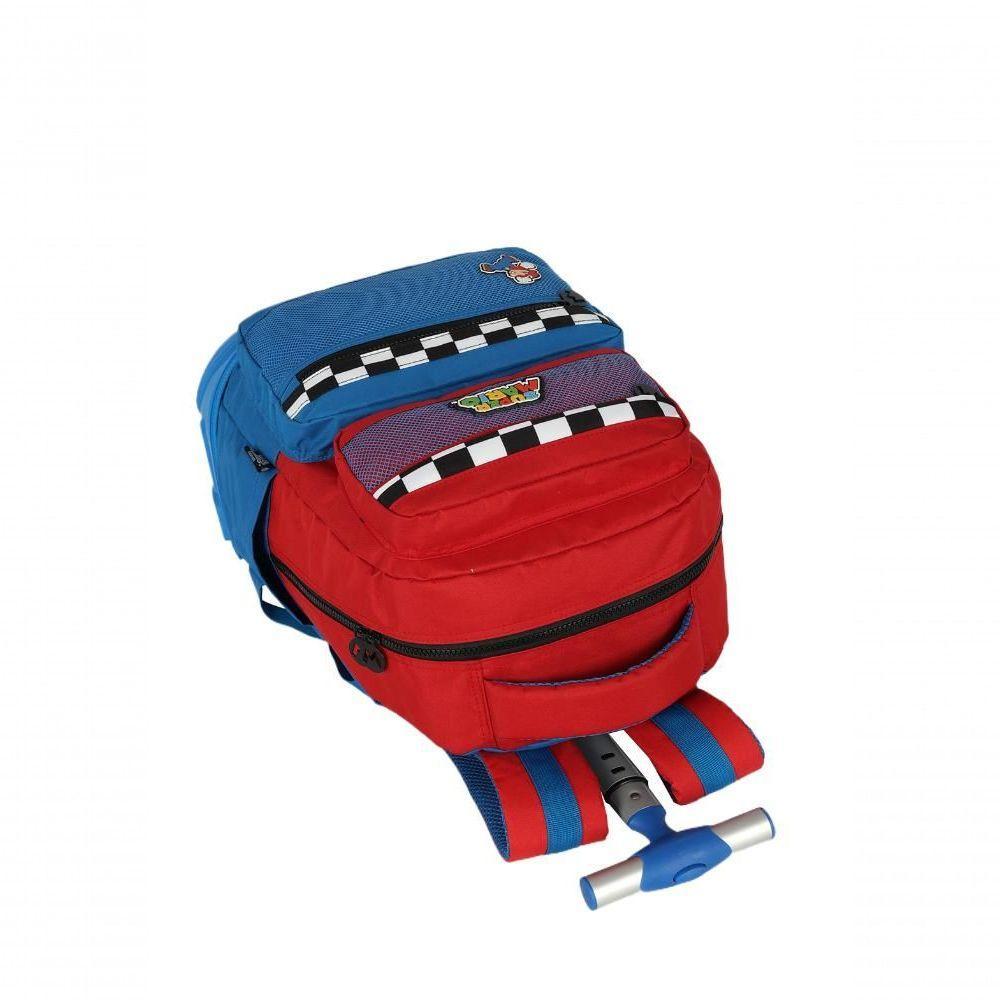 Mochila Com Rodas Mario Bros Azul - Unico Azul - 4