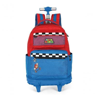 Mochila Com Rodas Mario Bros Azul - Unico Azul