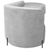 Divã Recamier Orgânico França 220cm Lado Dir Pés Metal Preto Bouclé Cor Branco - 5