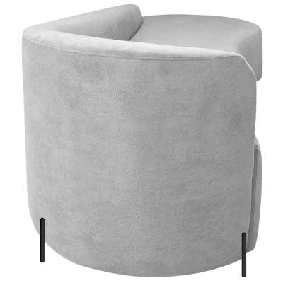 Divã Recamier Orgânico França 220cm Lado Dir Pés Metal Preto Bouclé Cor Branco