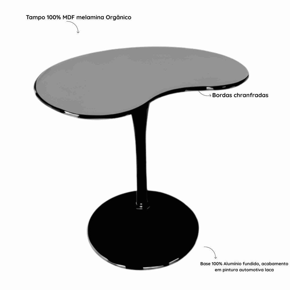 Mesa De Jantar Tulipa Saarinen Organica Malu 80cm Laca Preta - 3