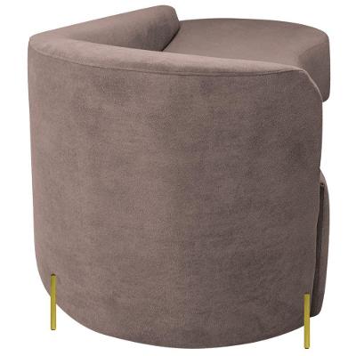 Divã Recamier Orgânico França 220cm Lado Dir Pés Metal Dourado Linho Cor Rosê