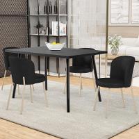 Kit 05 Cadeiras Para Sala De Jantar Cozinha Estofada Gavi Arena L02 Couríssimo Preto - Lyam Decor - 2