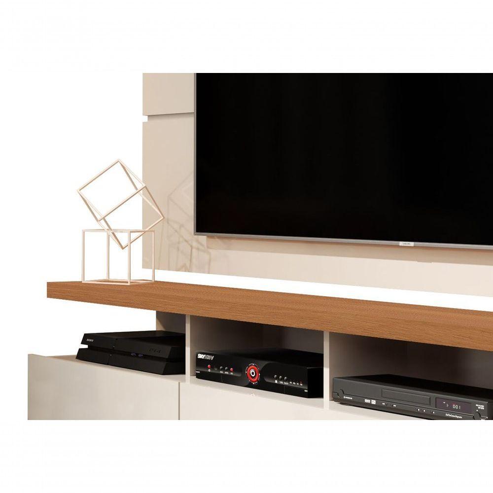 Rack Com Painel Vivare Off White Com Freijó - Germai Móveis - 4