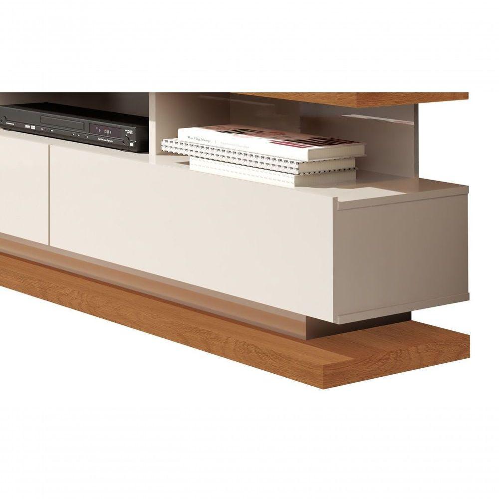 Rack Com Painel Vivare Off White Com Freijó - Germai Móveis - 5