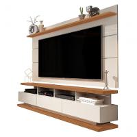 Rack Com Painel Vivare Off White Com Freijó - Germai Móveis - 1