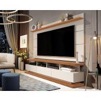 Rack Com Painel Vivare Off White Com Freijó - Germai Móveis - 2