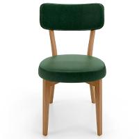 Kit 02 Cadeiras Decorativa Estofada Sala Jantar Base Madeira Roy L02 Couríssimo Verde Musgo - Lyam - 3