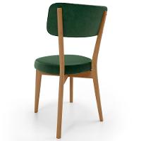 Kit 02 Cadeiras Decorativa Estofada Sala Jantar Base Madeira Roy L02 Couríssimo Verde Musgo - Lyam - 7