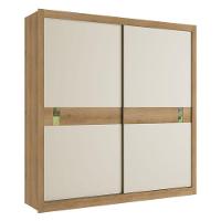 Guarda Roupa Casal Copenhagen 2 Portas Capuccino Off White Cacau Flex E Cômoda Com Porta Aurora Cappuccino - Thb - 6