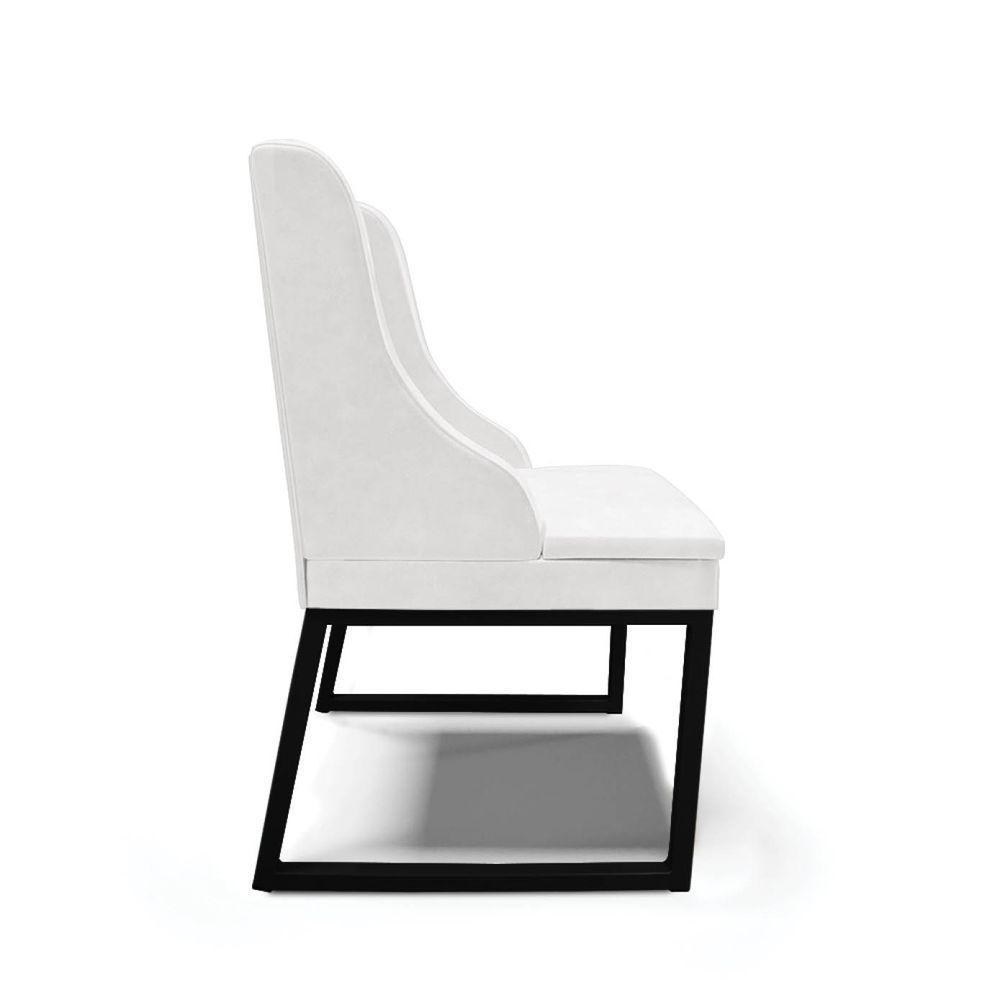 Cadeira Sala De Jantar Industrial Preto Kit 4 Liz Sint Pu D03 - D'rossi Cor Branco - 5