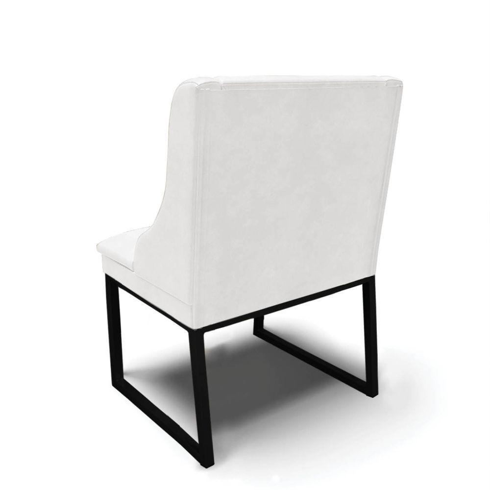 Cadeira Sala De Jantar Industrial Preto Kit 4 Liz Sint Pu D03 - D'rossi Cor Branco - 6