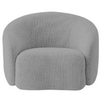 Kit Recamier Curvo Amsterdã 160cm E Poltrona Amore Luxo Linho Cor Cinza Claro - 10