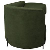 Divã Recamier Orgânico França 200cm Lado Dir Pés Metal Preto Linho Cor Verde - 6