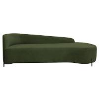Divã Recamier Orgânico França 200cm Lado Dir Pés Metal Preto Linho Cor Verde - 7