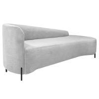 Divã Recamier Orgânico França 200cm Lado Dir Pés Metal Preto Bouclé Cor Branco