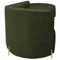 Divã Recamier Orgânico França 200cm Lado Dir Pés Metal Dourado Linho Cor Verde - 5
