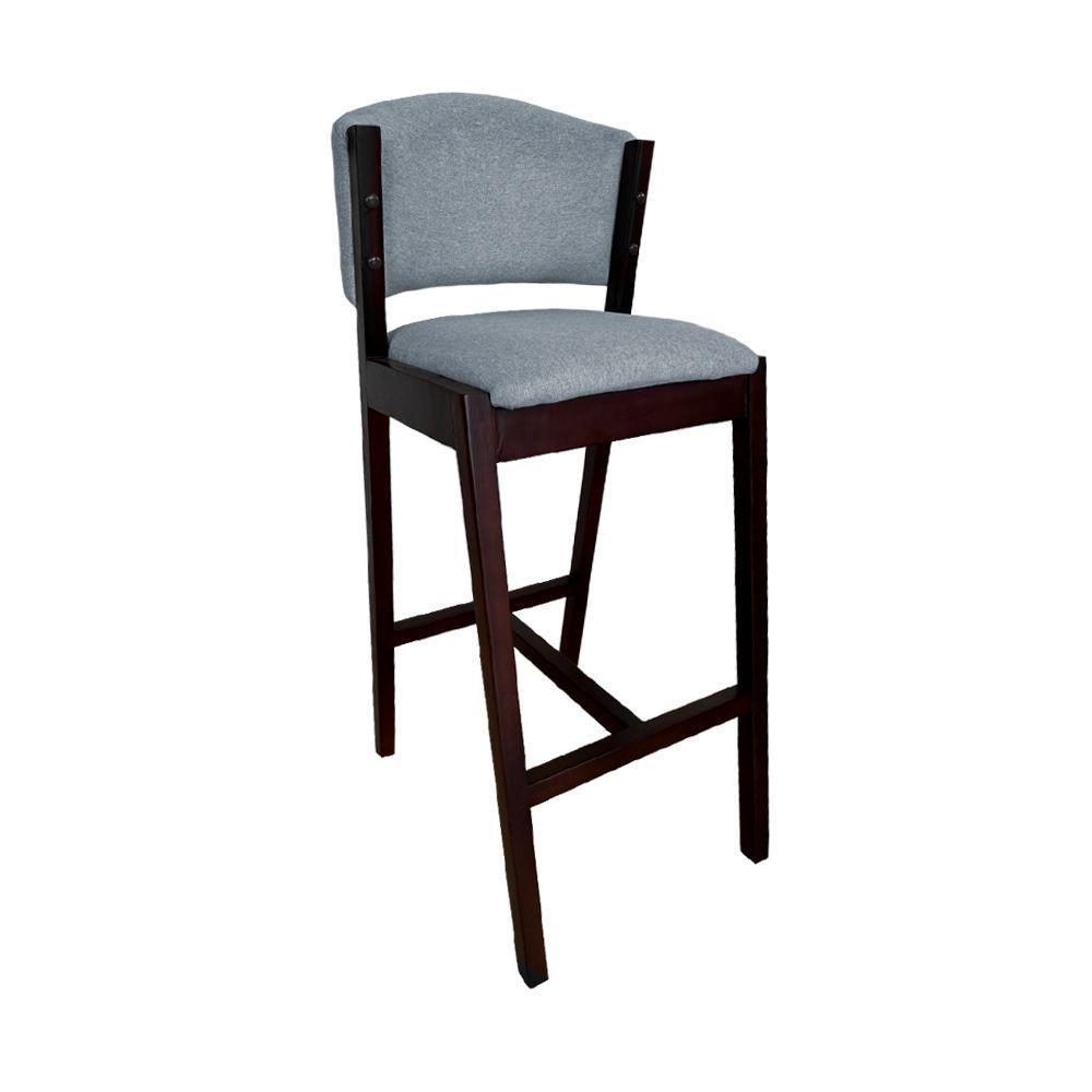 Kit 6 Cadeiras De Jantar Debora Com 2 Banquetas Ana Madeira Maciça Castanho Premium Linho Cinza - 3