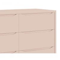 Cômoda 6 Gavetas Classic New Rosa Fosco Com Natural - Reller