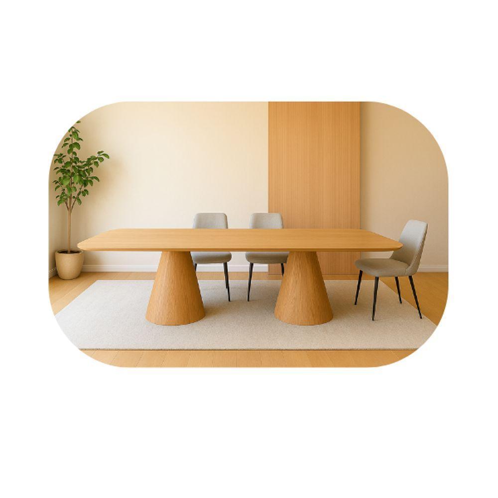 Mesa De Jantar Cone Retangular Vitta 260x140cm Base Fiberglass Laminada Em Freijo Tampo Freijó - 7