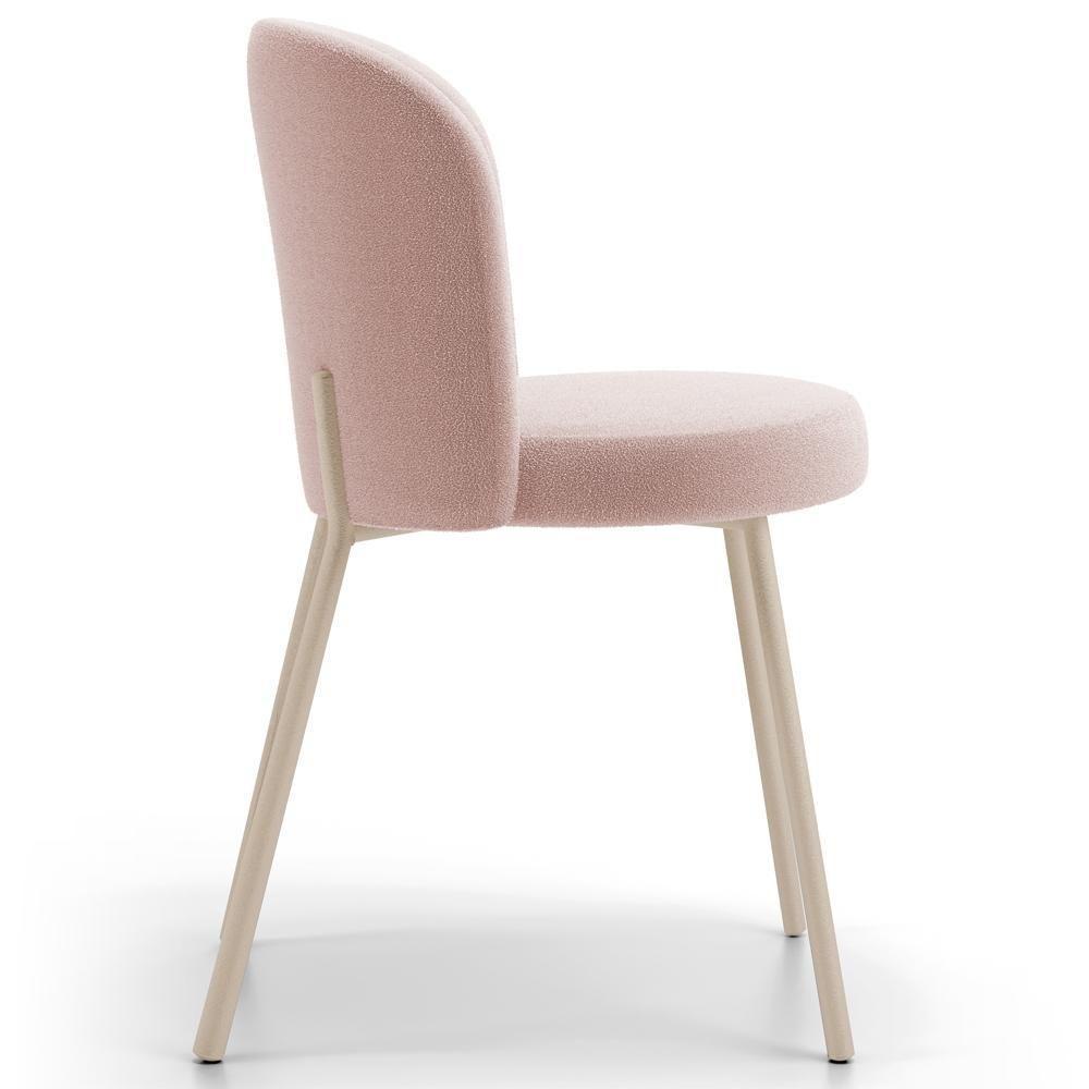 Kit 02 Cadeiras Para Sala De Jantar Cozinha Estofada Gavi Arena L02 Bouclê Rosê - Lyam Decor - 6