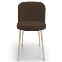 Kit 02 Cadeiras Para Sala De Jantar Cozinha Estofada Gavi Arena L02 Suede Marrom - Lyam Decor - 3