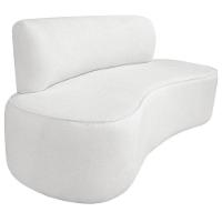 Kit Recamier Curvo Amsterdã 140cm E 2 Poltronas Amore Luxo Bouclé Cor Branco - 10