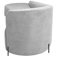 Divã Recamier Orgânico França 140cm Lado Esq Pés Metal Preto Bouclé Cor Branco - 5