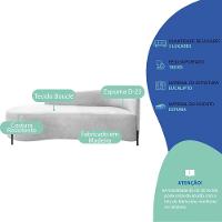 Divã Recamier Orgânico França 140cm Lado Esq Pés Metal Preto Bouclé Cor Branco - 7