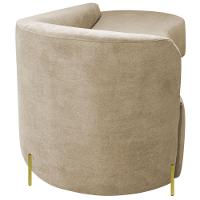 Divã Recamier Orgânico França 180cm Lado Dir Pés Metal Dourado Bouclé Cor Bege - 5