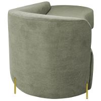 Divã Recamier Orgânico França 180cm Lado Dir Pés Metal Dourado Bouclé Cor Verde Oliva - 5