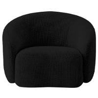 Kit Recamier Curvo Amsterdã 160cm E 2 Poltronas Amore Luxo Linho Cor Preto - 9