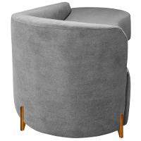 Divã Recamier Orgânico França 180cm Lado Dir Pés Madeira Linho Cor Cinza Claro - 5