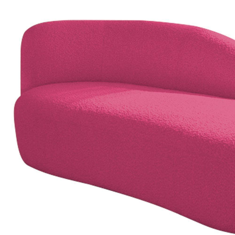 Divã Recamier Curvo Luna 160cm Lado Direito Suede - Adj Decor Cor Pink - 6