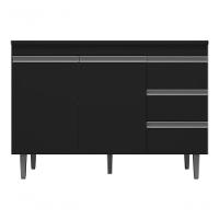 Multiuso Andreia S/tampo 120cm 2 Portas 3 Gavetas Cor Preto - 2