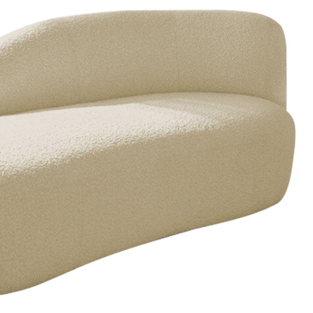 Divã Recamier Curvo Luna 140cm Lado Esquerdo Suede - Adj Decor Cor Bege - 7