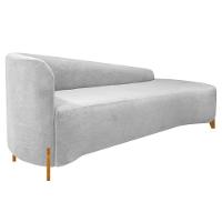 Divã Recamier Orgânico França 180cm Lado Dir Pés Madeira Bouclé Cor Branco