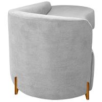 Divã Recamier Orgânico França 180cm Lado Dir Pés Madeira Bouclé Cor Branco - 5