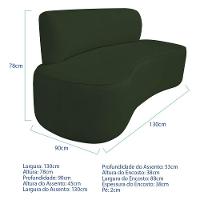 Kit Recamier Curvo Amsterdã 130cm E Poltrona Amore Luxo Linho Cor Verde - 5