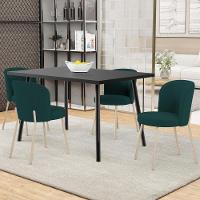 Kit 05 Cadeiras Para Sala De Jantar Cozinha Estofada Gavi Arena L02 Bouclê Verde - Lyam Decor - 2