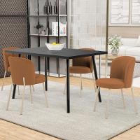 Cadeira Para Sala De Jantar Cozinha Estofada Gavi Arena L02 Bouclê Terracota - Lyam Decor