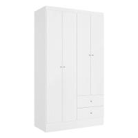 Guarda Roupa Solteiro Astro 4 Portas Branco Rosa Flex E Cômoda Gaveteiro Condessa Branco Acetinado - Thb - 2