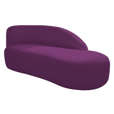 Divã Recamier Curvo Luna 140cm Lado Direito Suede - Adj Decor Cor Roxo