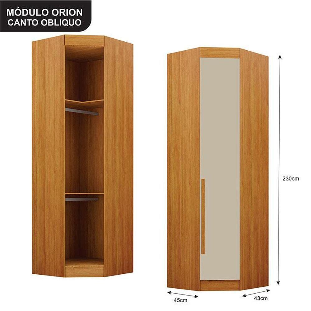 Quarto De Casal Modulado 11 Portas Orion Cinamomo Off White - Leifer Móveis - 4
