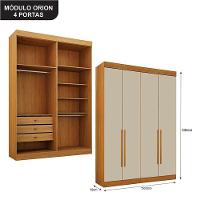 Quarto De Casal Modulado 11 Portas Orion Cinamomo Off White - Leifer Móveis - 2