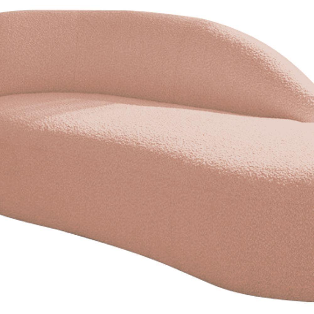 Divã Recamier Curvo Luna 140cm Lado Direito Suede - Adj Decor Cor Rosê - 6