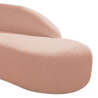 Divã Recamier Curvo Luna 140cm Lado Direito Suede - Adj Decor Cor Rosê - 7