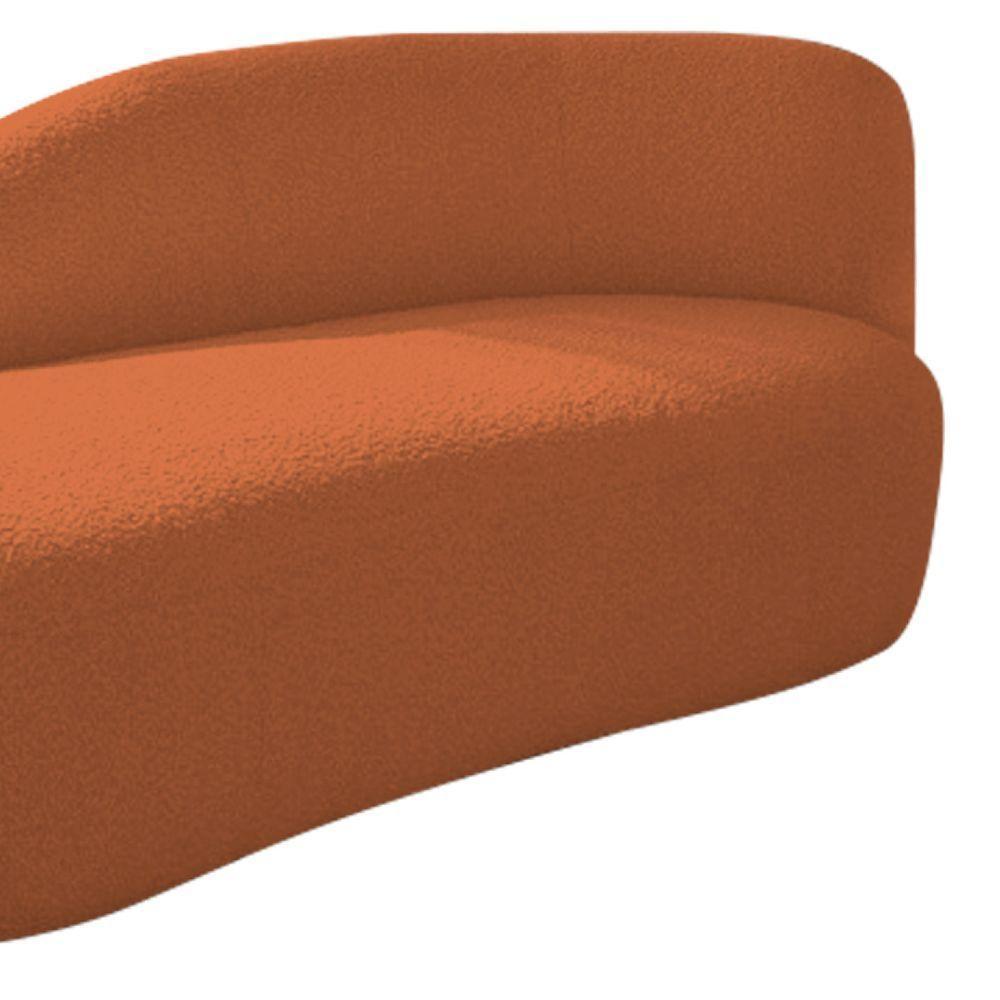 Divã Recamier Curvo Luna 140cm Lado Esquerdo Suede - Adj Decor Cor Terracota - 7
