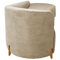 Divã Recamier Orgânico França 180cm Lado Dir Pés Madeira Bouclé Cor Bege - 5